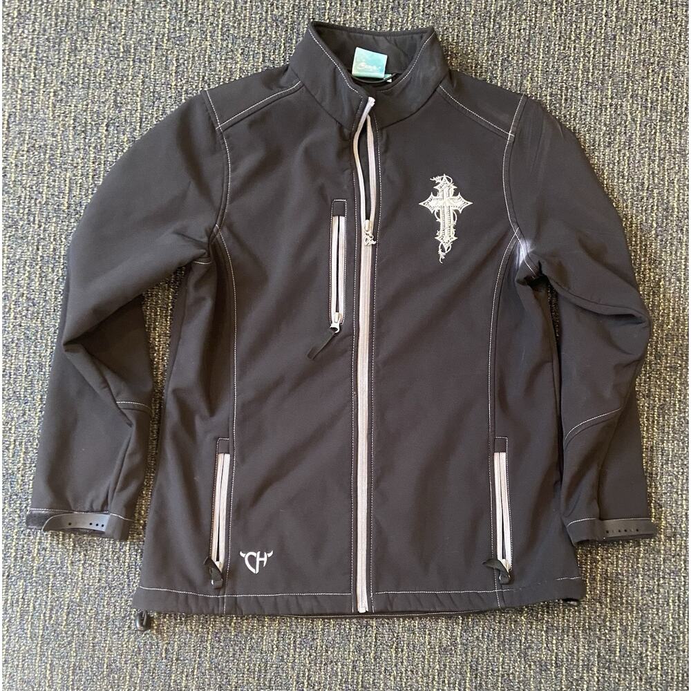 Cowgirl Hardware Women's M Embellished Cross Western Ranch Zip Up Jacket